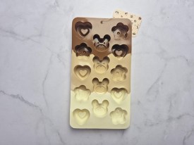 Moldes silicona flores ositos y corazones 